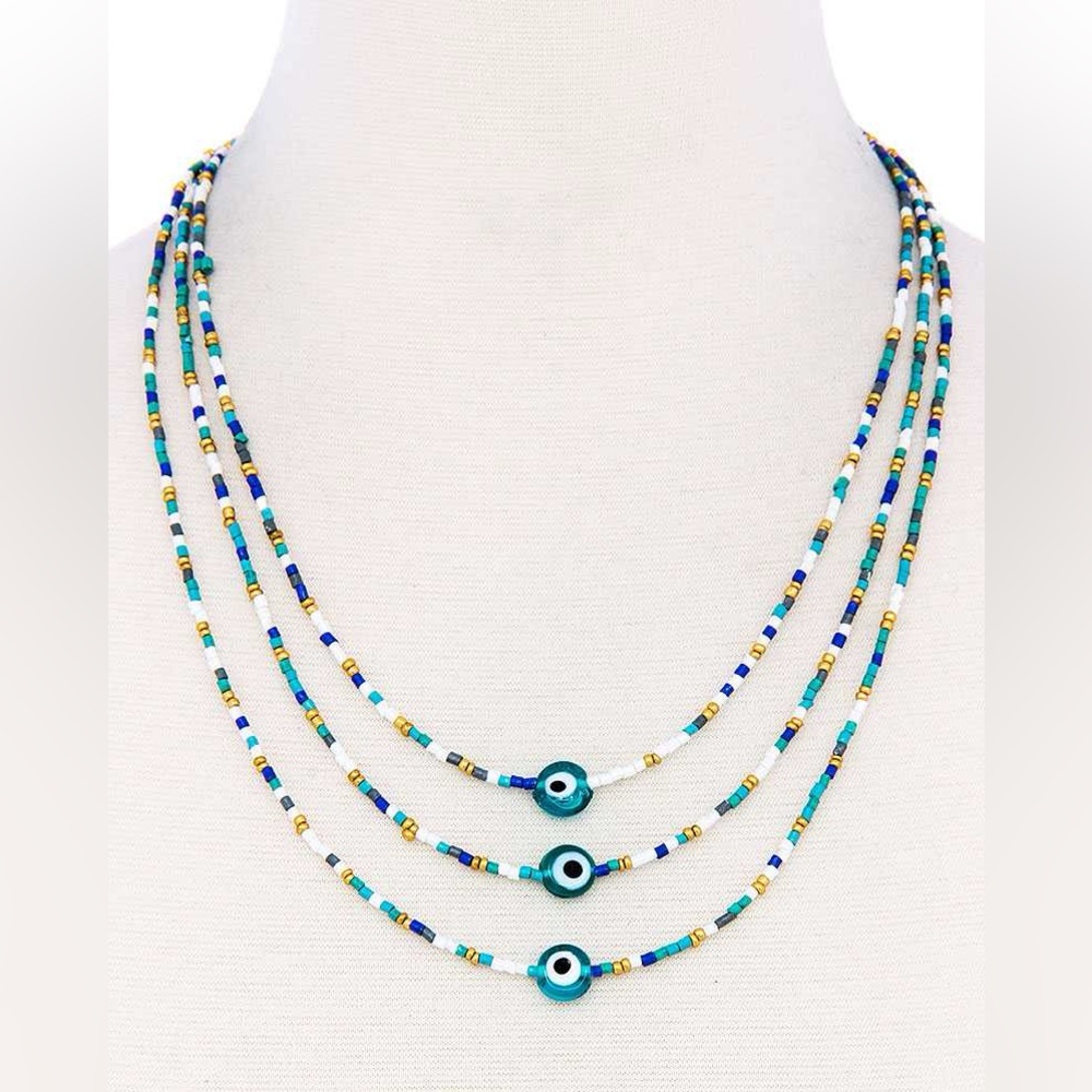 Evil Eye Beaded Necklace